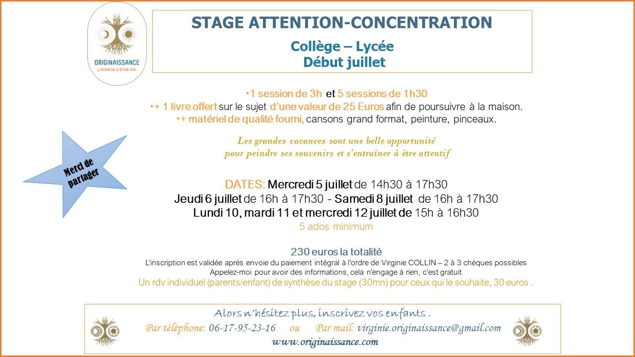 Stage ado attention concentration